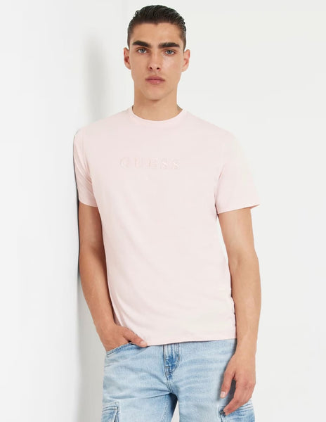 Camiseta Guess Hombre - Estampado Oso Original En Colores Rosa Y Rojo