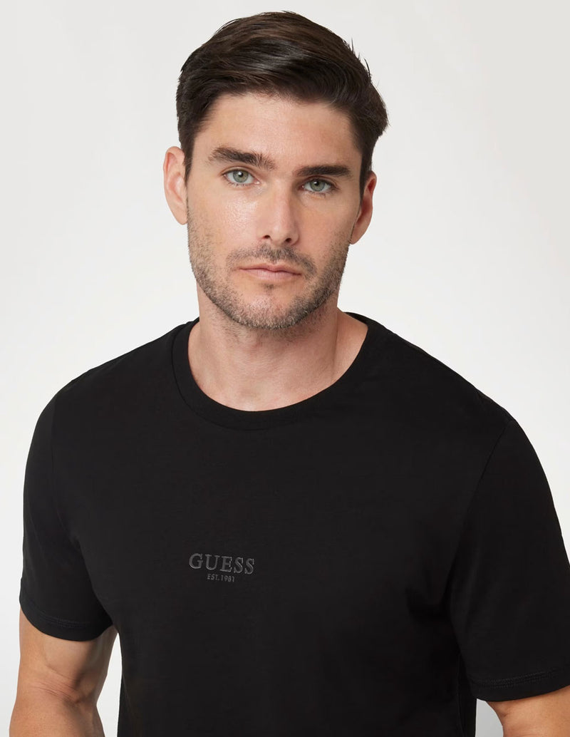 Camiseta GUESS con Logo Negra Hombre