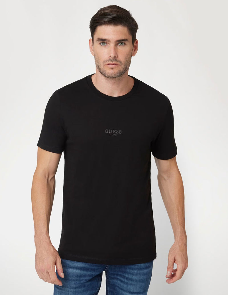 Camiseta GUESS con Logo Negra Hombre