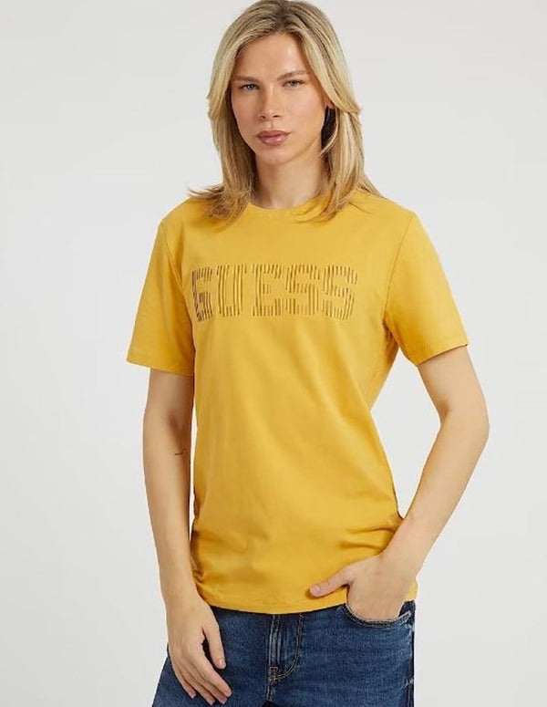 Camiseta GUESS con Logo Amarilla Hombre