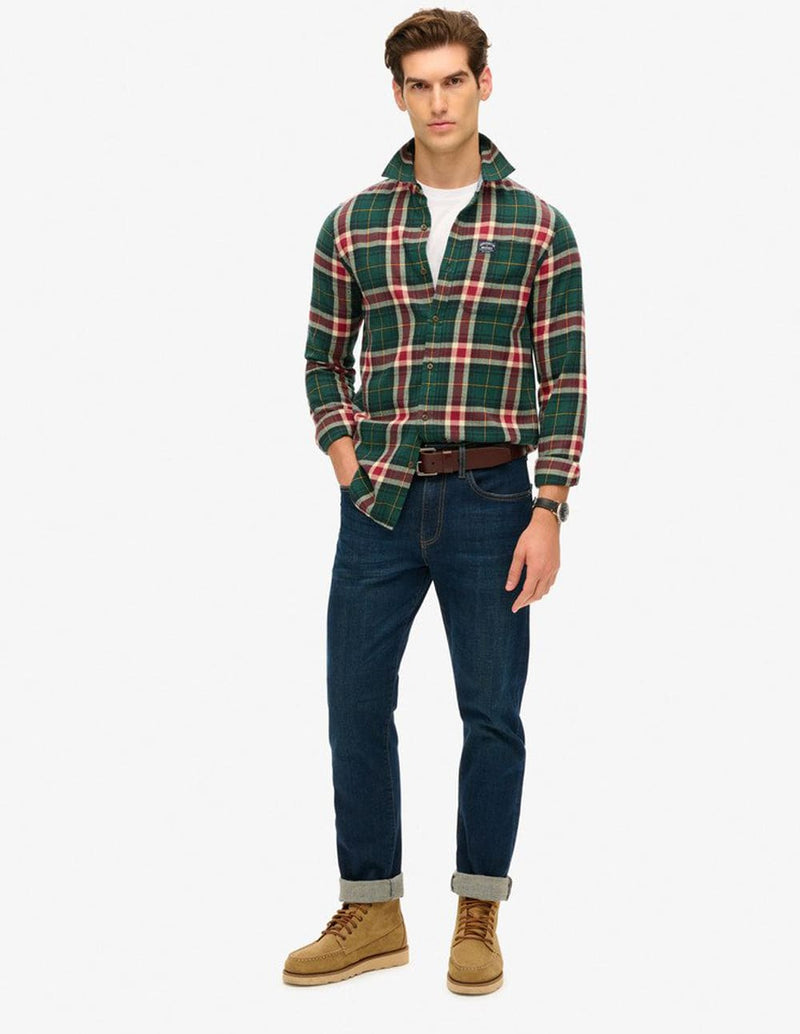 Camisa Superdry de Cuadros Verde Hombre