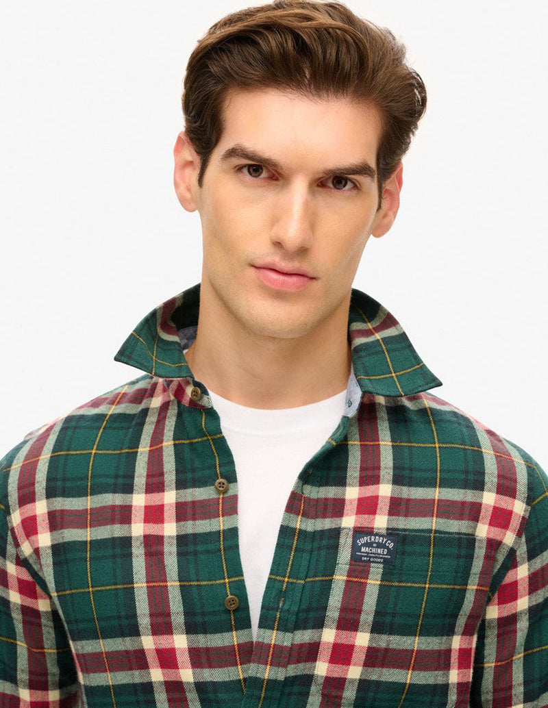 Camisa Superdry de Cuadros Verde Hombre