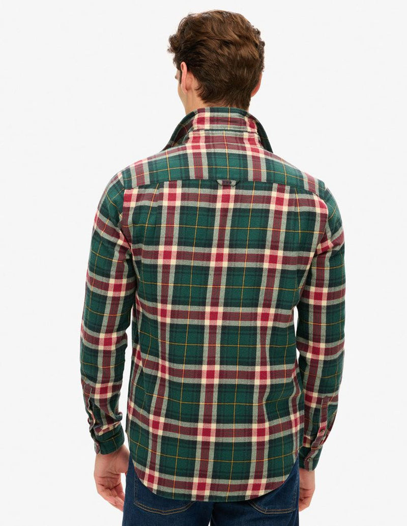 Camisa Superdry de Cuadros Verde Hombre