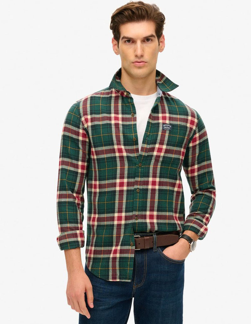 Camisa Superdry de Cuadros Verde Hombre