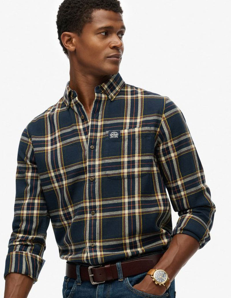 Camisa Superdry Lumberjack de Cuadros Azul Hombre