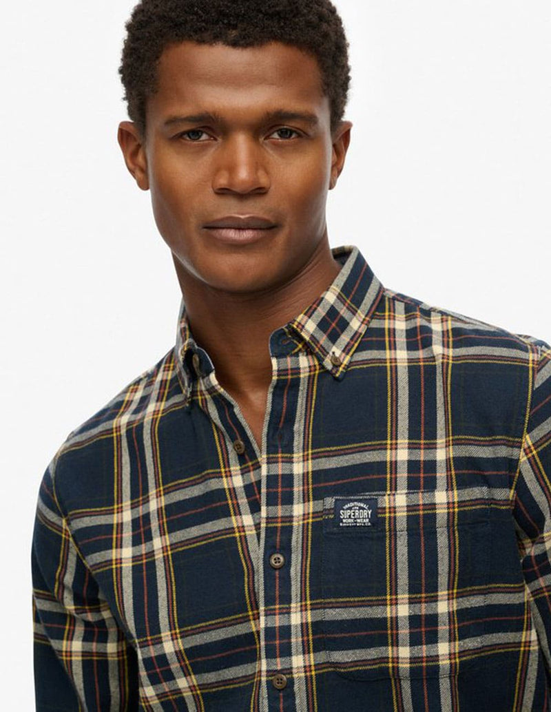 Camisa Superdry Lumberjack de Cuadros Azul Hombre