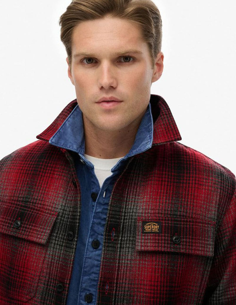 Sobrecamisa Superdry Wool Miller Roja Hombre