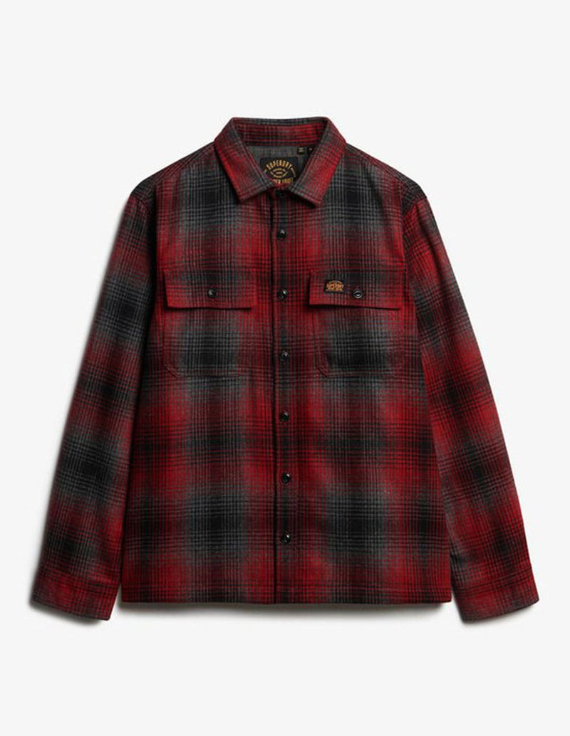 Sobrecamisa Superdry Wool Miller Roja Hombre