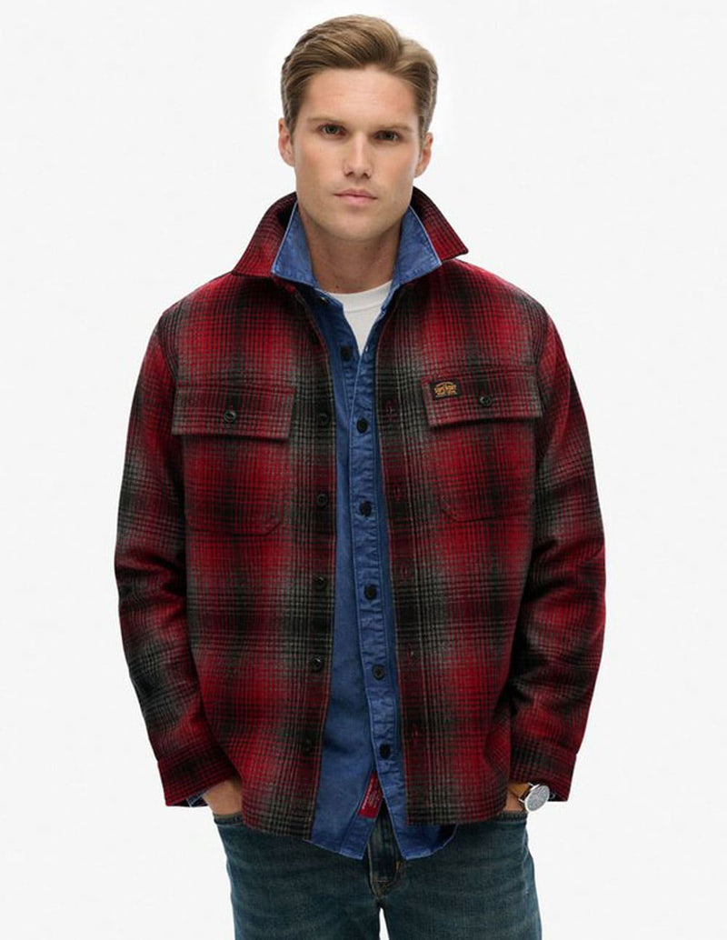 Sobrecamisa Superdry Wool Miller Roja Hombre
