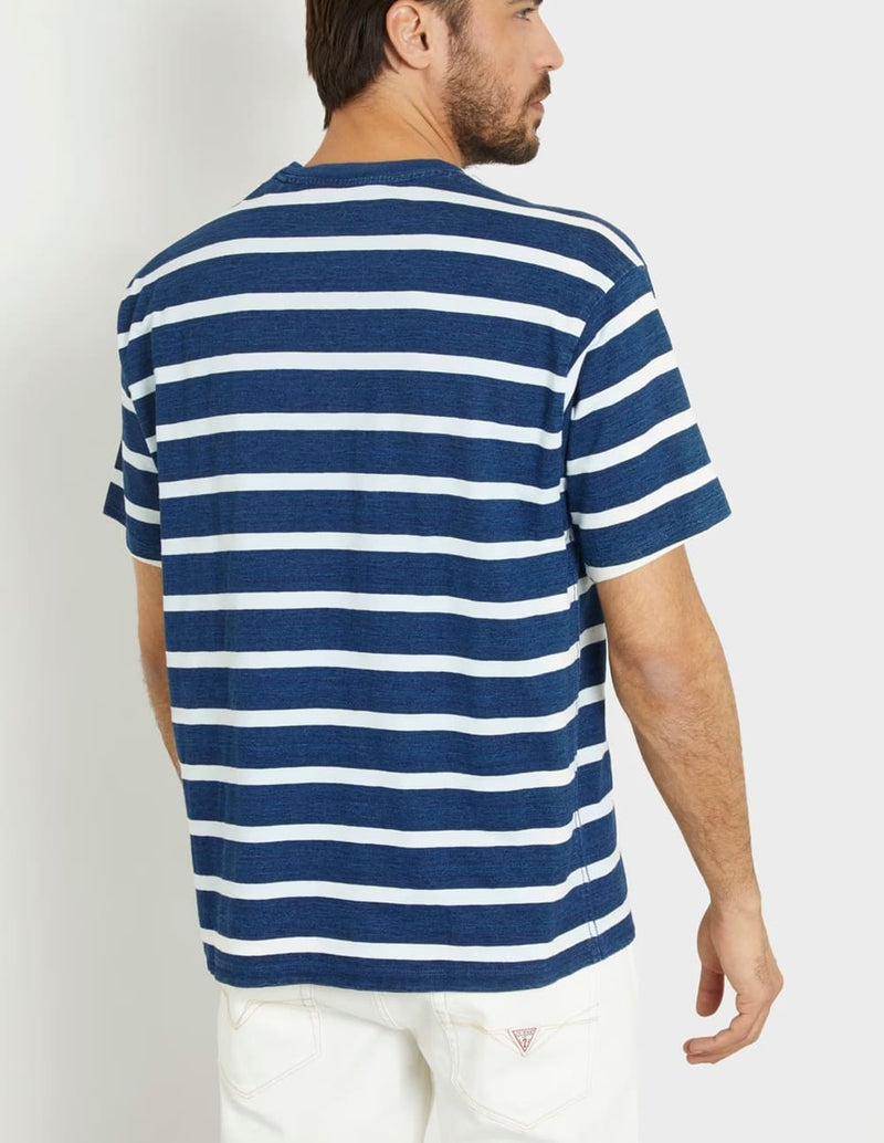 Camiseta GUESS de Rayas Azul Hombre