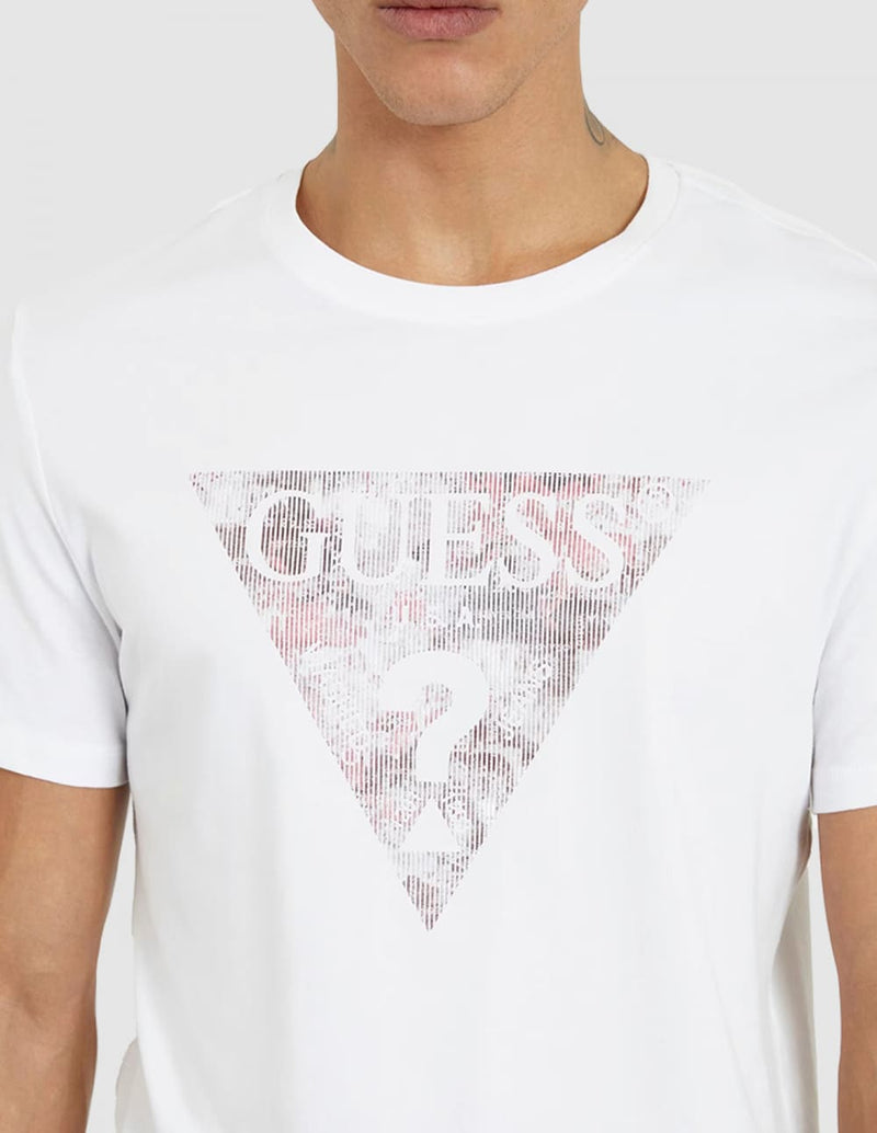 Camiseta GUESS con Logo Triángulo Blanca Hombre