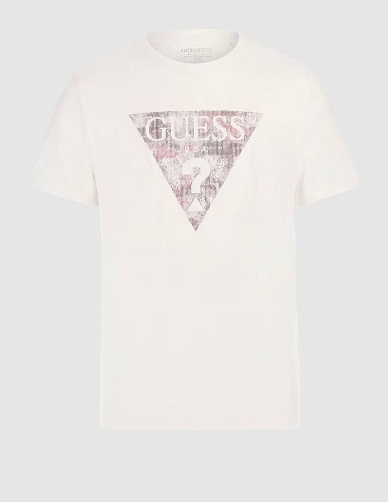 Camiseta GUESS con Logo Triángulo Blanca Hombre