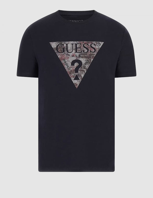 Camiseta GUESS con Logo Triángulo Negra Hombre