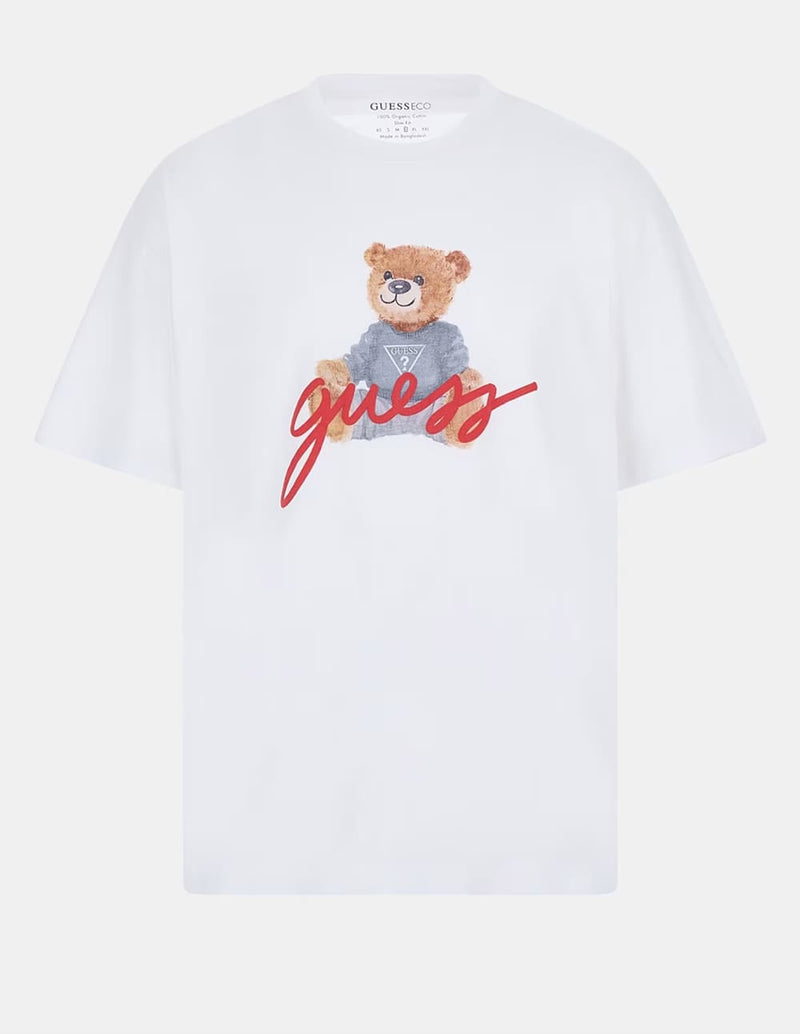 Camiseta GUESS con Logo Frontal Blanca Hombre