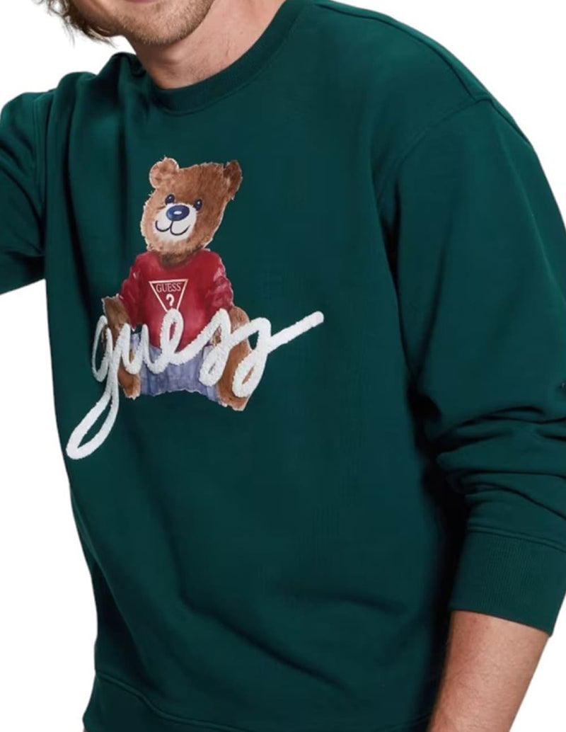 Sudadera GUESS Max Logo Bear Verde Unisex