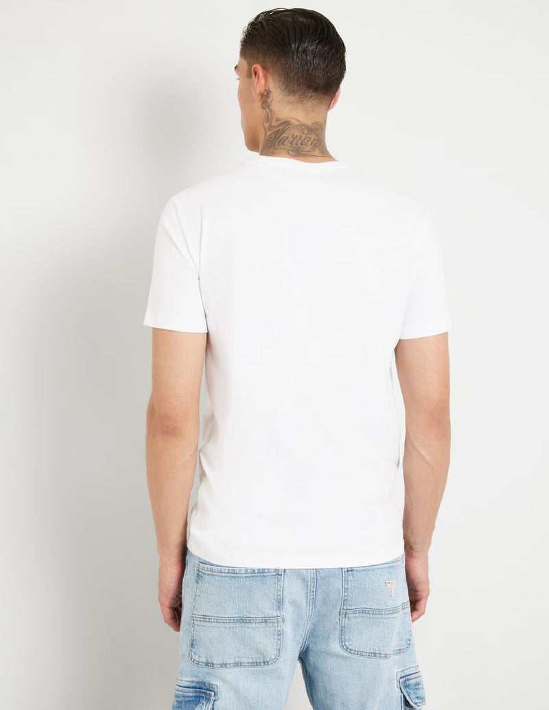 Camiseta GUESS con Logo Frontal Blanca Hombre