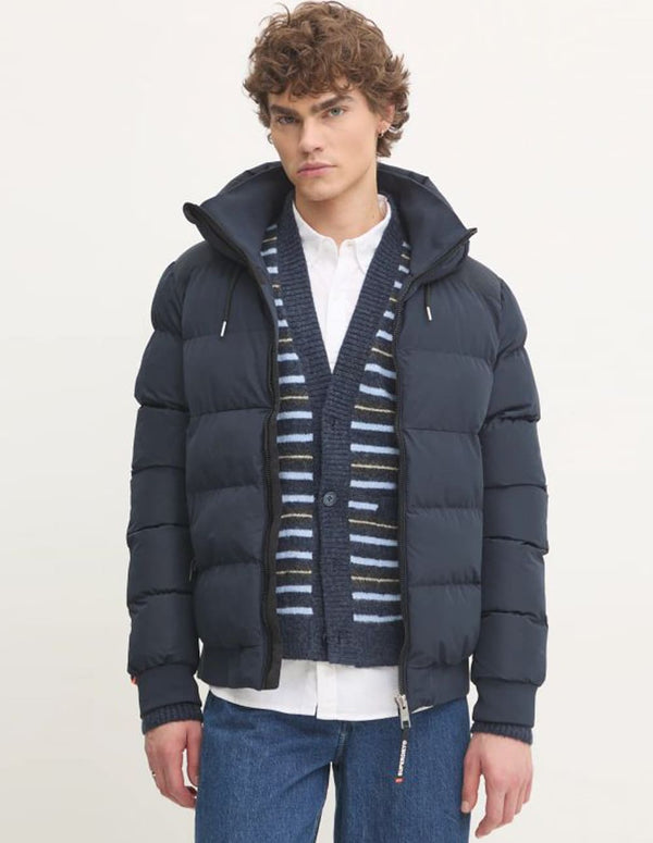 Plumas Superdry con Capucha Azul Marino Hombre