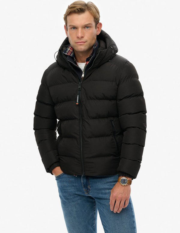 Plumas Superdry con Capucha Sports Negro Hombre