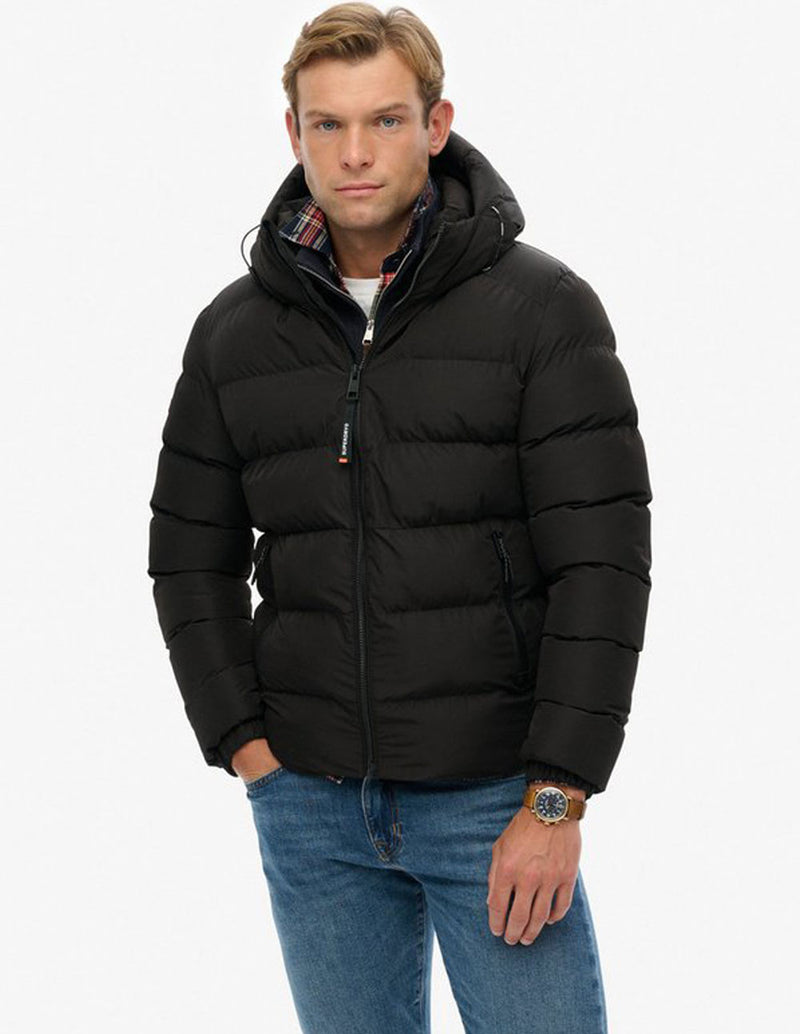 Plumas Superdry con Capucha Sports Negro Hombre