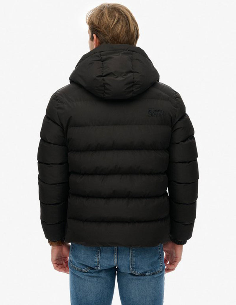 Plumas Superdry con Capucha Sports Negro Hombre
