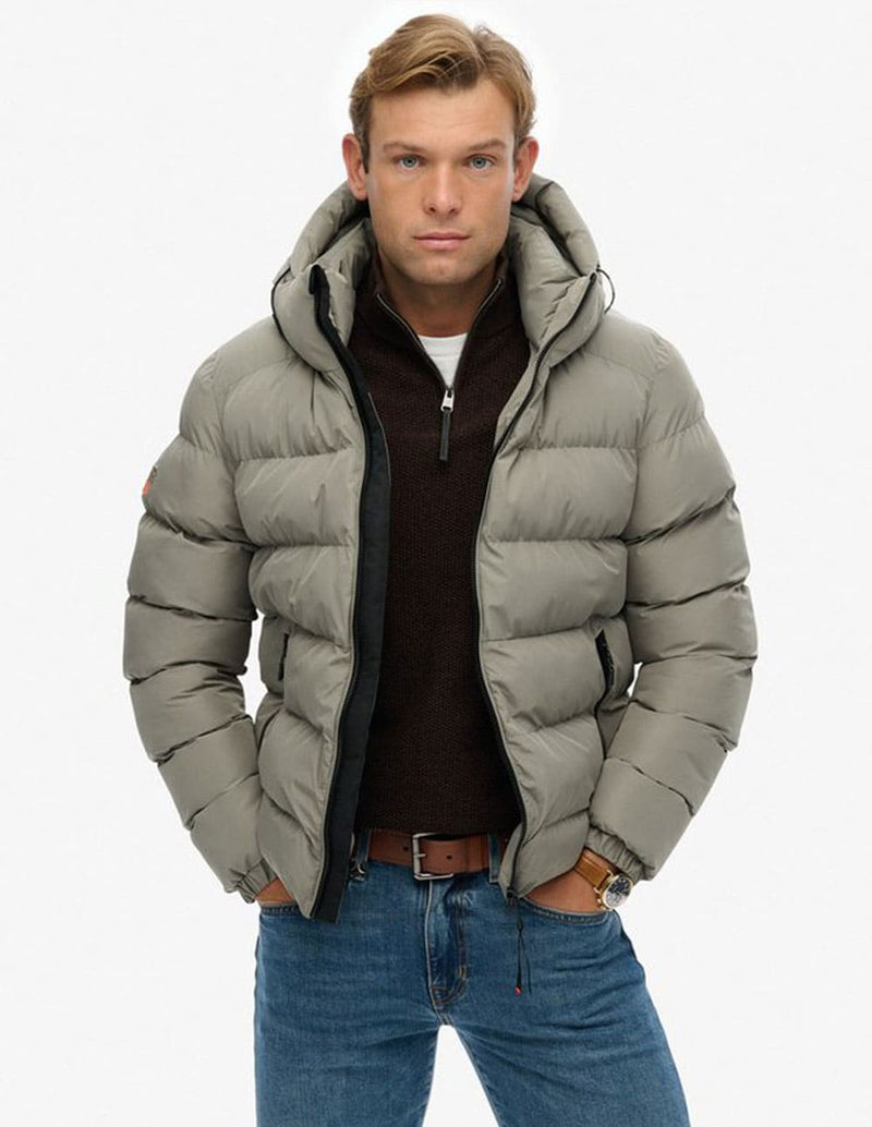 Plumas Superdry con Capucha Sports Verde Claro Hombre
