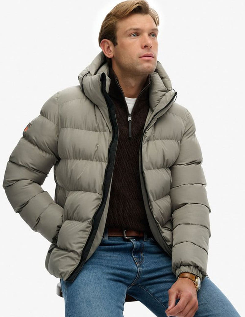 Plumas Superdry con Capucha Sports Verde Claro Hombre