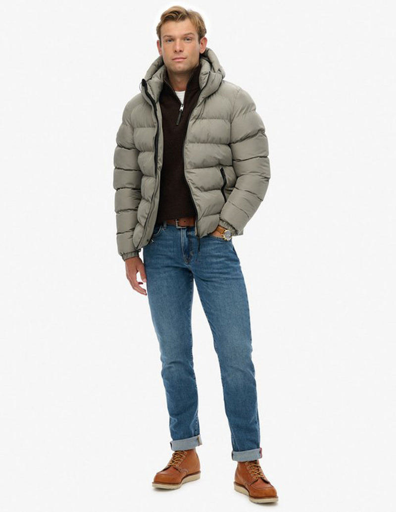 Plumas Superdry con Capucha Sports Verde Claro Hombre