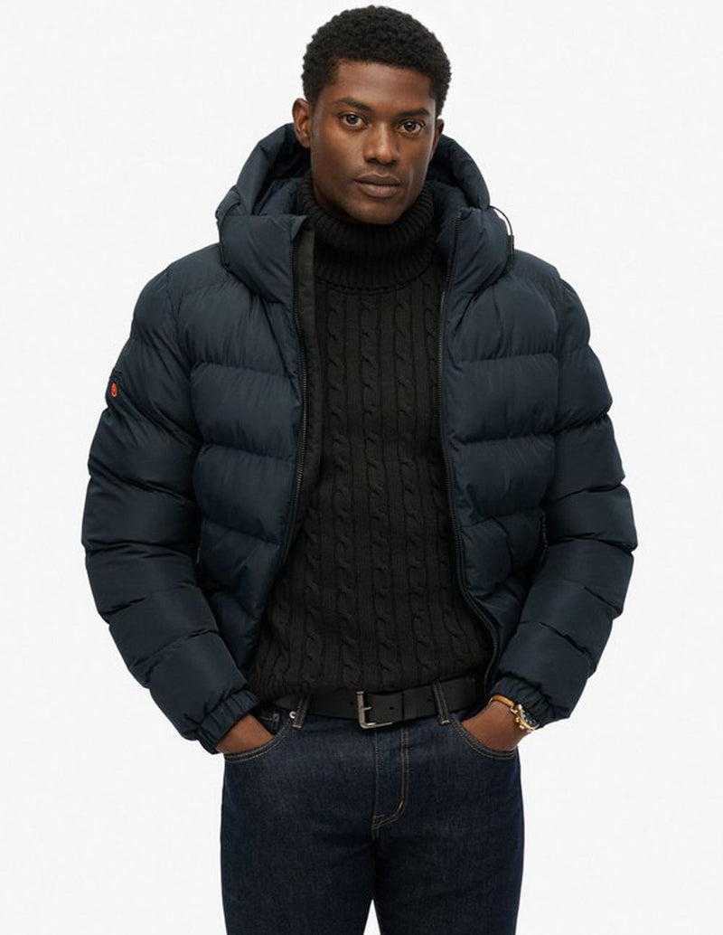 Plumas Superdry con Capucha Sports Azul Hombre