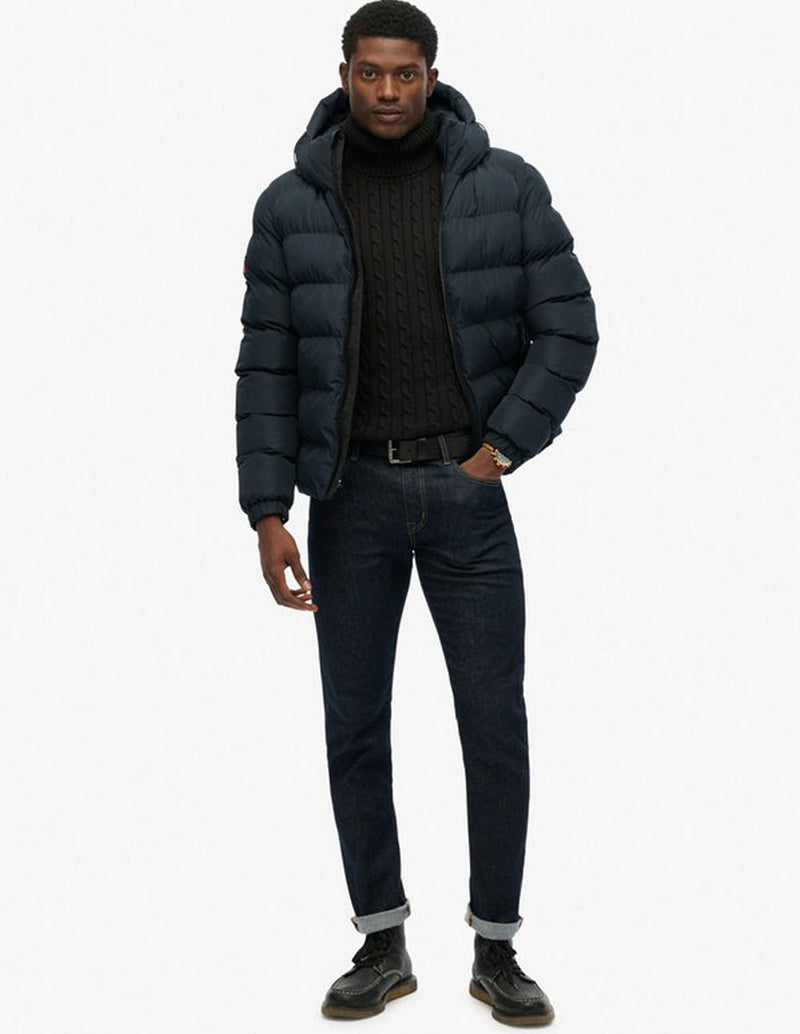 Plumas Superdry con Capucha Sports Azul Hombre