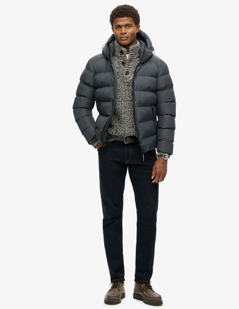 Plumas Superdry con Capucha Sports Gris Hombre