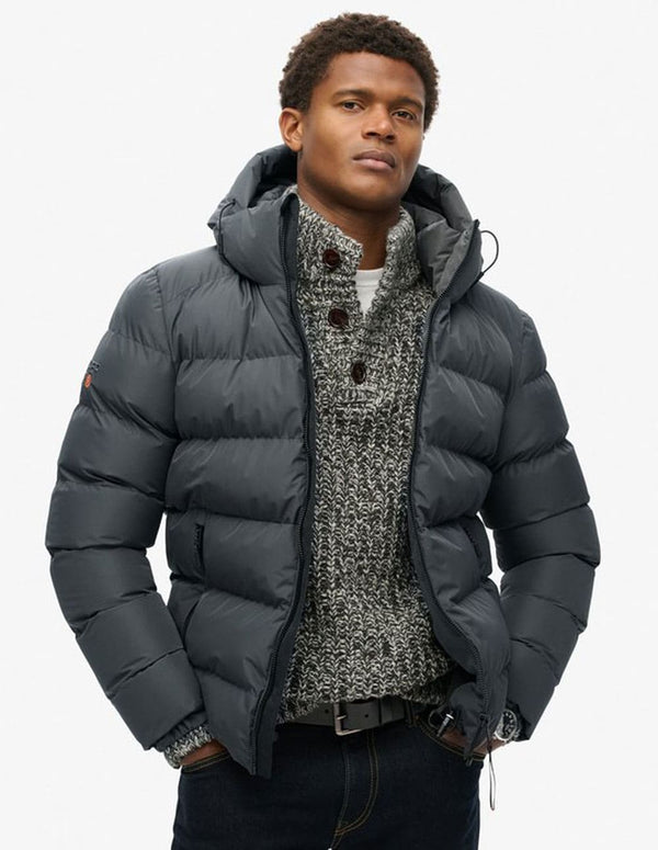 Plumas Superdry con Capucha Sports Gris Hombre