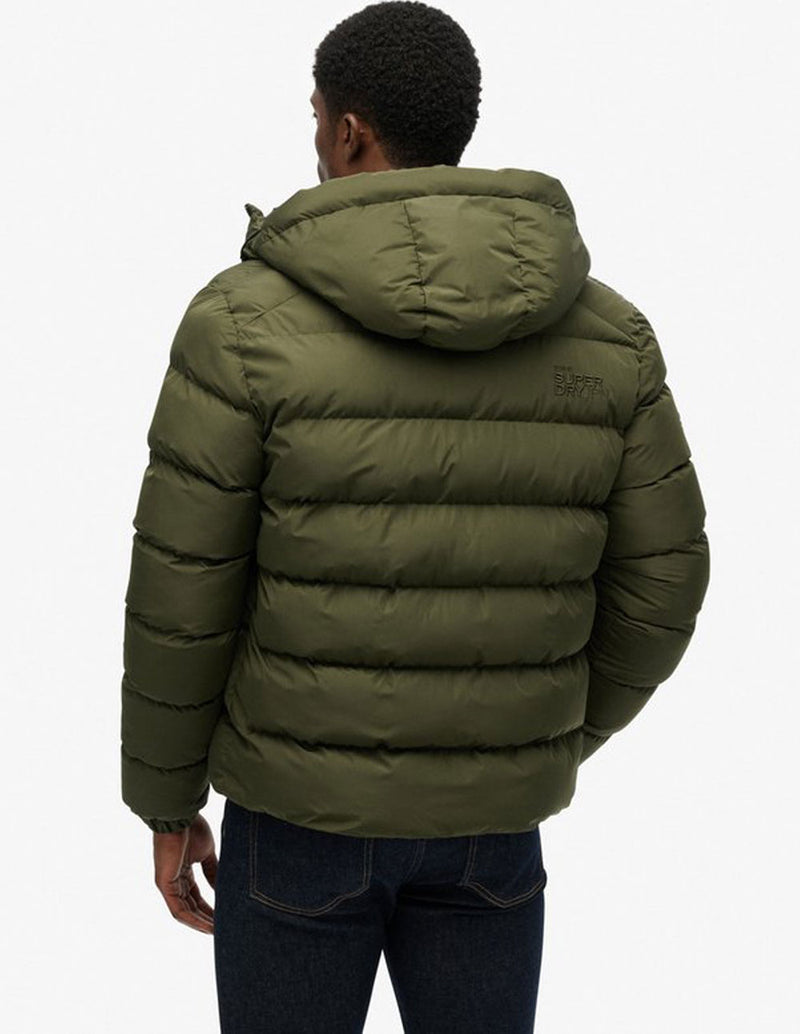 Plumas Superdry con Capucha Sports Verde Hombre