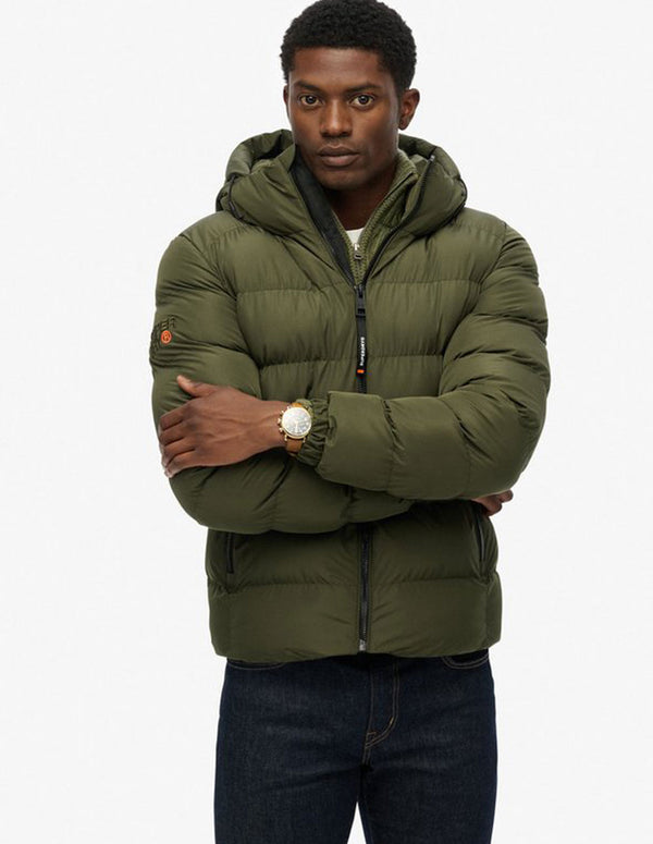Plumas Superdry con Capucha Sports Verde Hombre