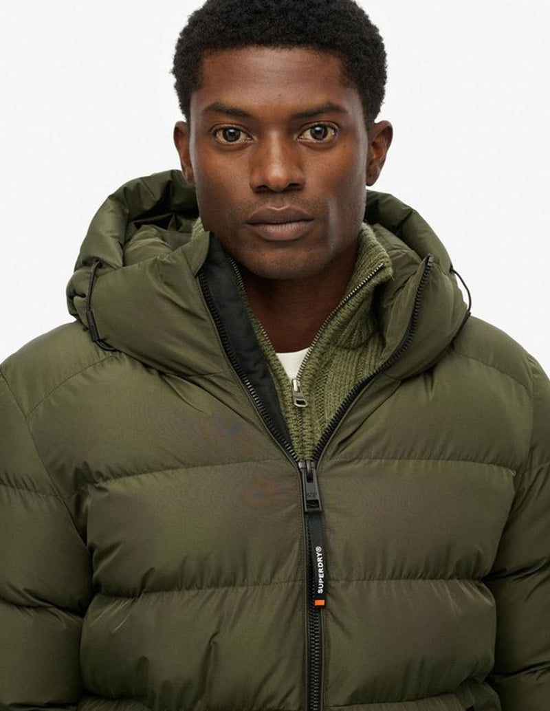 Plumas Superdry con Capucha Sports Verde Hombre