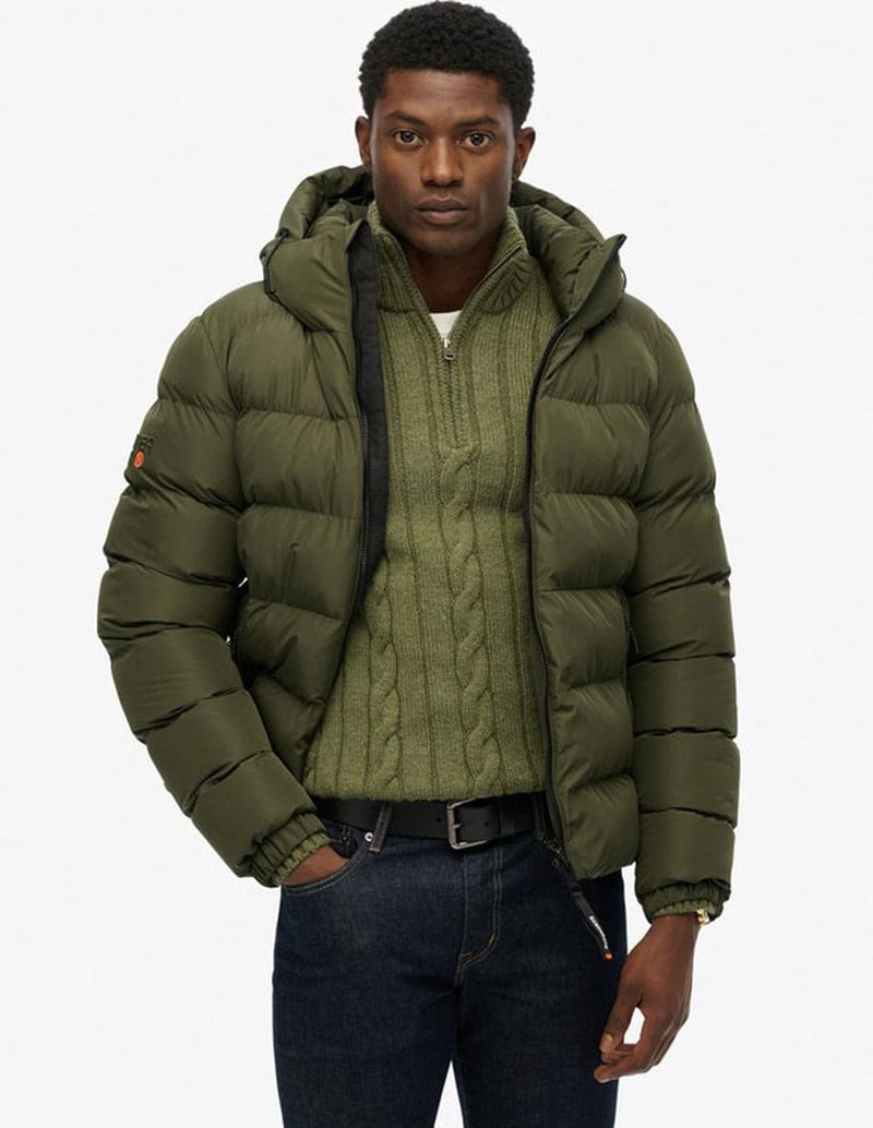 Plumas Superdry con Capucha Sports Verde Hombre