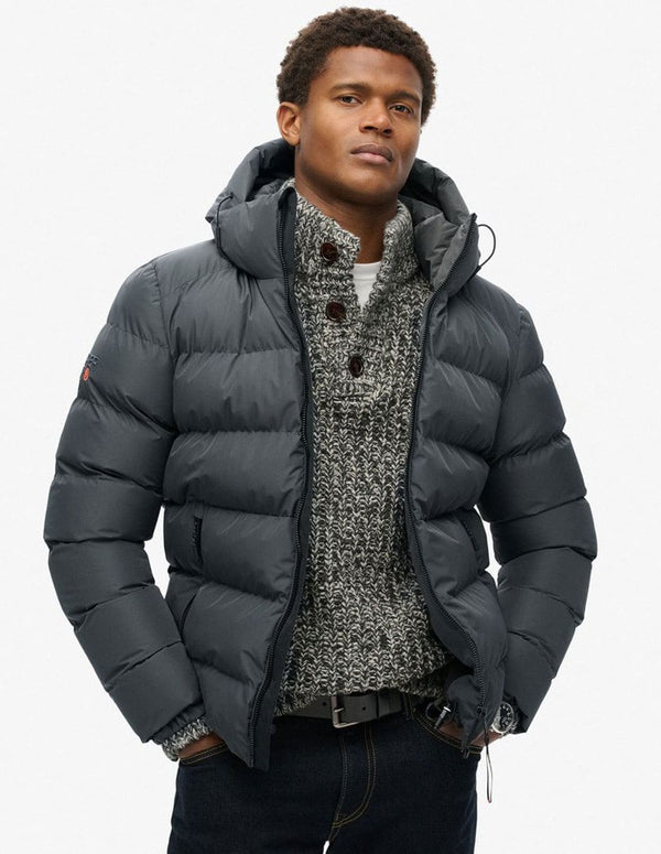 Plumas Superdry con Capucha Gris Hombre