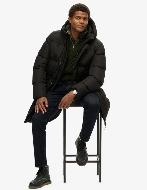 Plumas Superdry Largo Negro Hombre