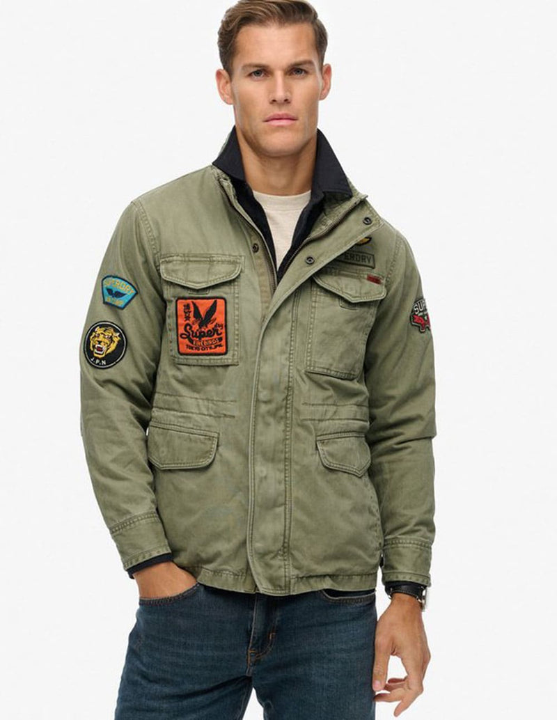 Chaqueta Superdry M65 con Parches Verde Hombre