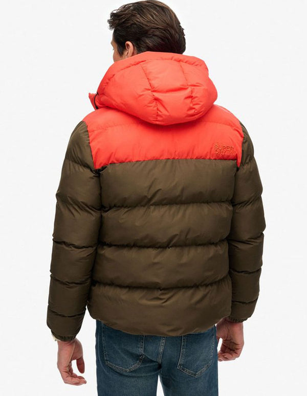 Plumas Superdry con Capucha Marrón y Naranja Hombre