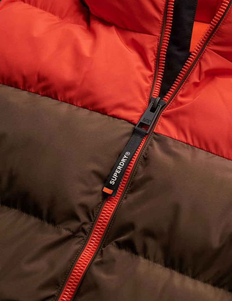 Plumas Superdry con Capucha Marrón y Naranja Hombre