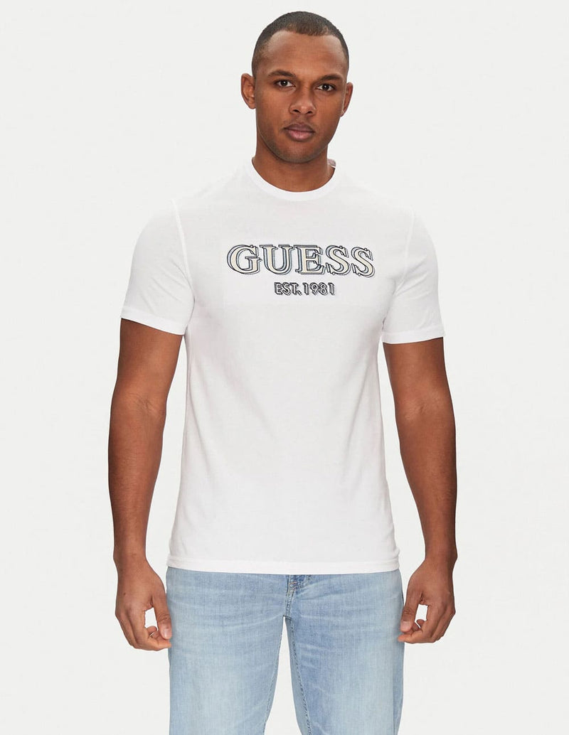Camiseta GUESS con Logo Blanca Hombre