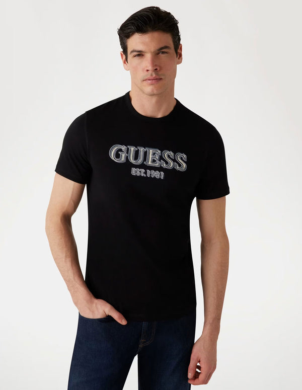 Camiseta GUESS con Logo Negra Hombre