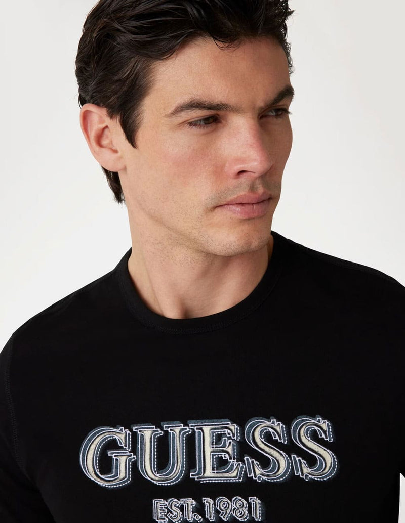 Camiseta GUESS con Logo Negra Hombre