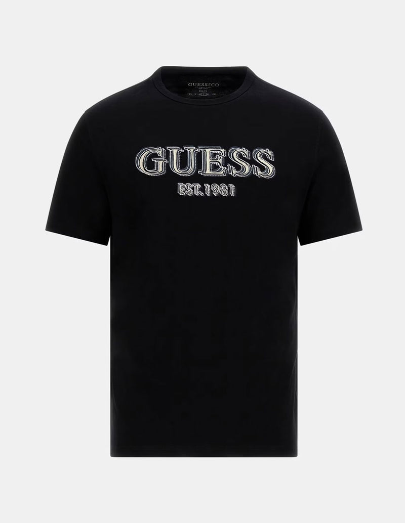 Camiseta GUESS con Logo Negra Hombre