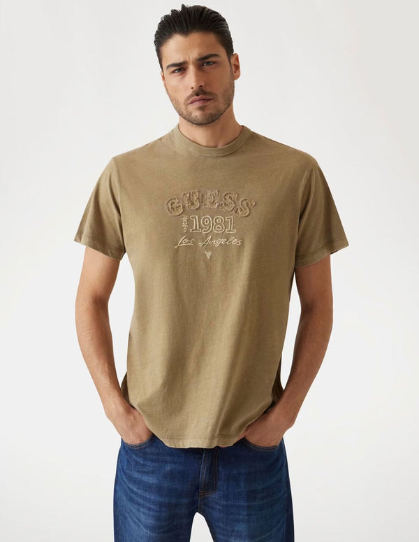 Camiseta GUESS con Logo Verde Hombre