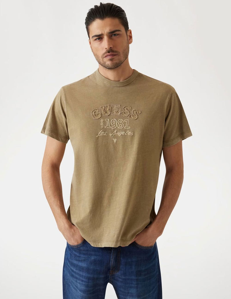 Camiseta GUESS con Logo Verde Hombre