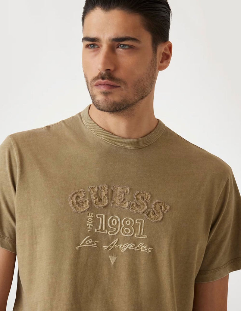 Camiseta GUESS con Logo Verde Hombre