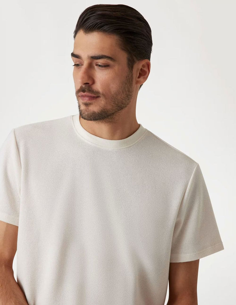 Camiseta GUESS de Punto Elástica Beige Hombre