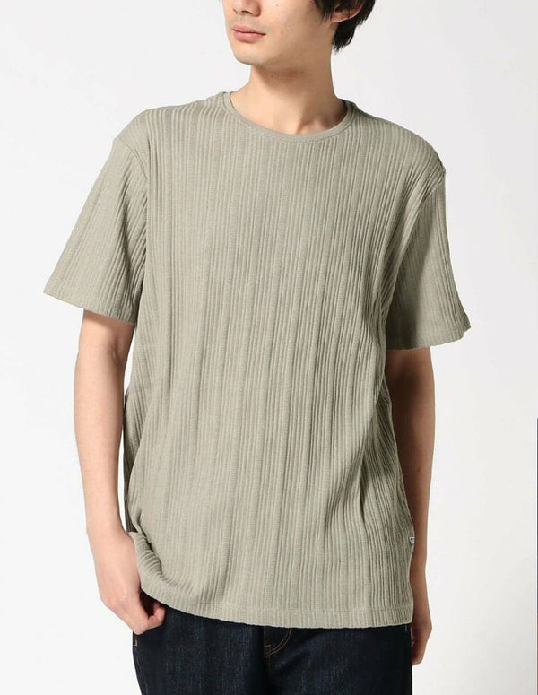 Camiseta GUESS de Rayas Texturizada Beige Hombre
