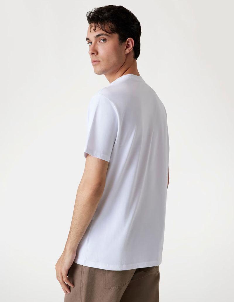 Camiseta GUESS con Logo Triángulo Blanca Hombre